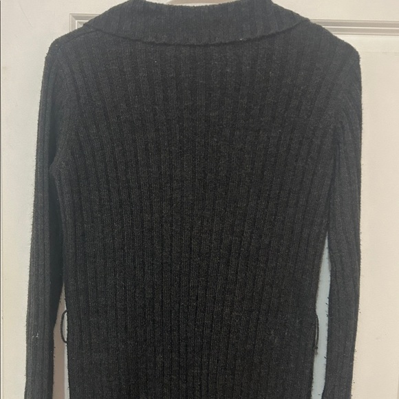 Blue Asphalt Knit Ribbed Long Sleeve Sweater Dress size medium grey button down - Picture 5 of 6